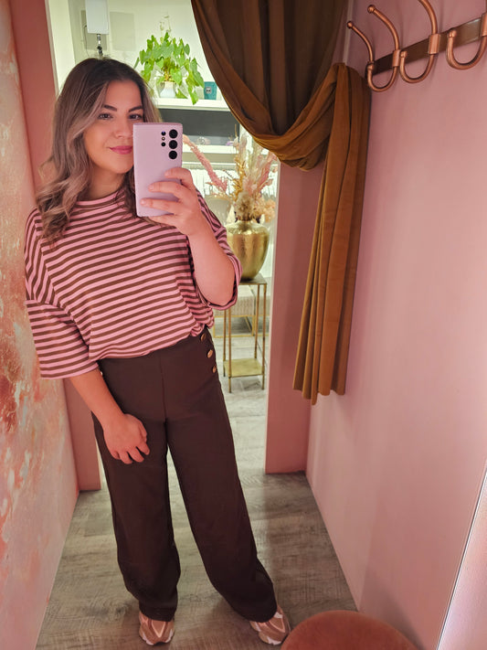 Oversized shirt stripe 1178 Roze