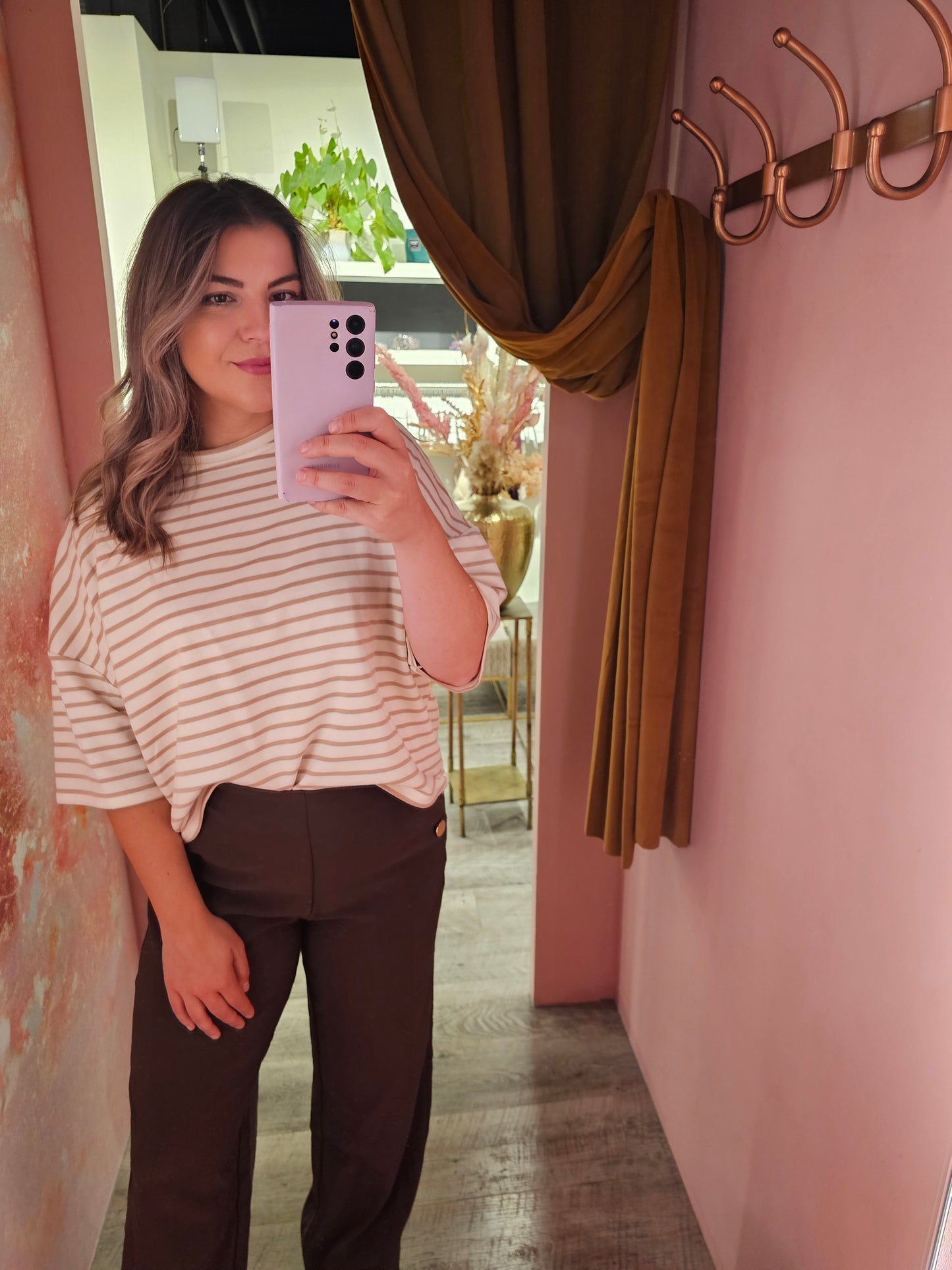 Oversized shirt stripe 1178 Ecru