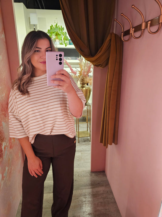 Oversized shirt stripe 1178 Ecru