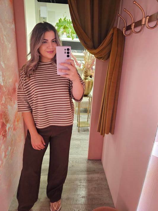 Oversized shirt stripe 1178 Bruin