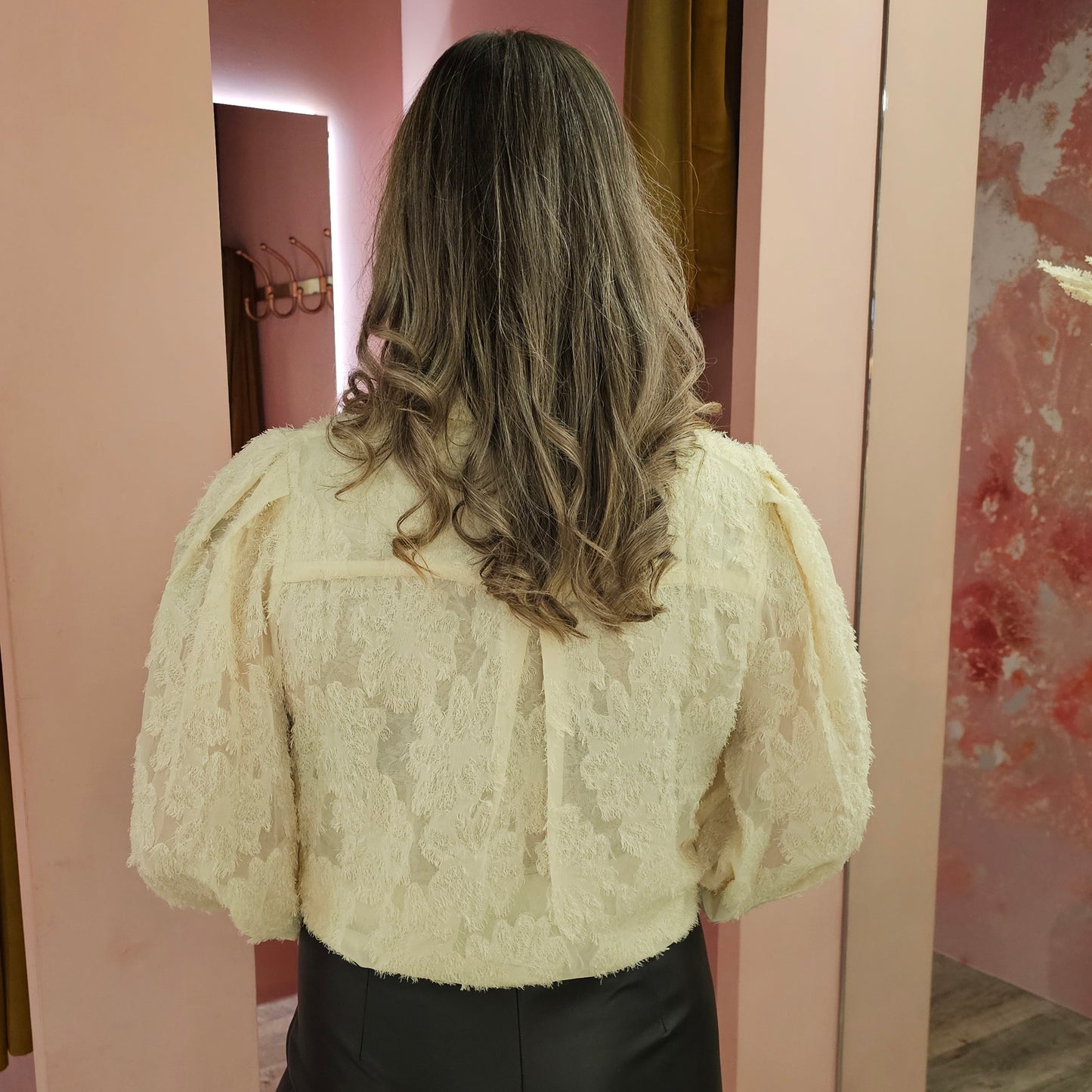 Fuzzy blouse 9258 Beige