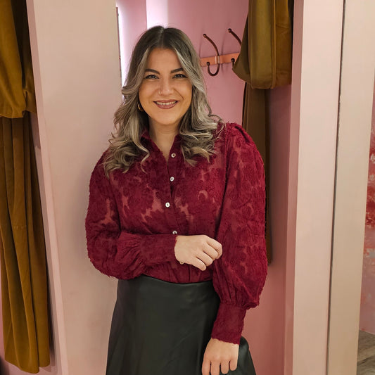 Fuzzy blouse 9258 Bordeaux