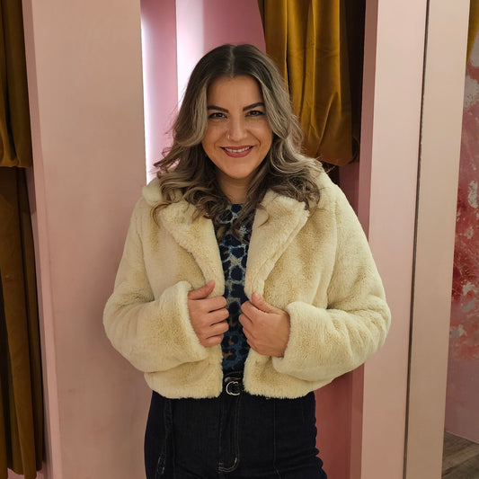 Fake fur jacket 3045 Beige