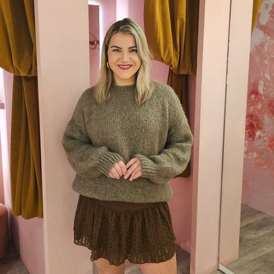 Oversized trui 30565-1 Taupe