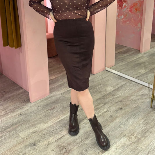 Kokerrok suedine 08081 Magenta