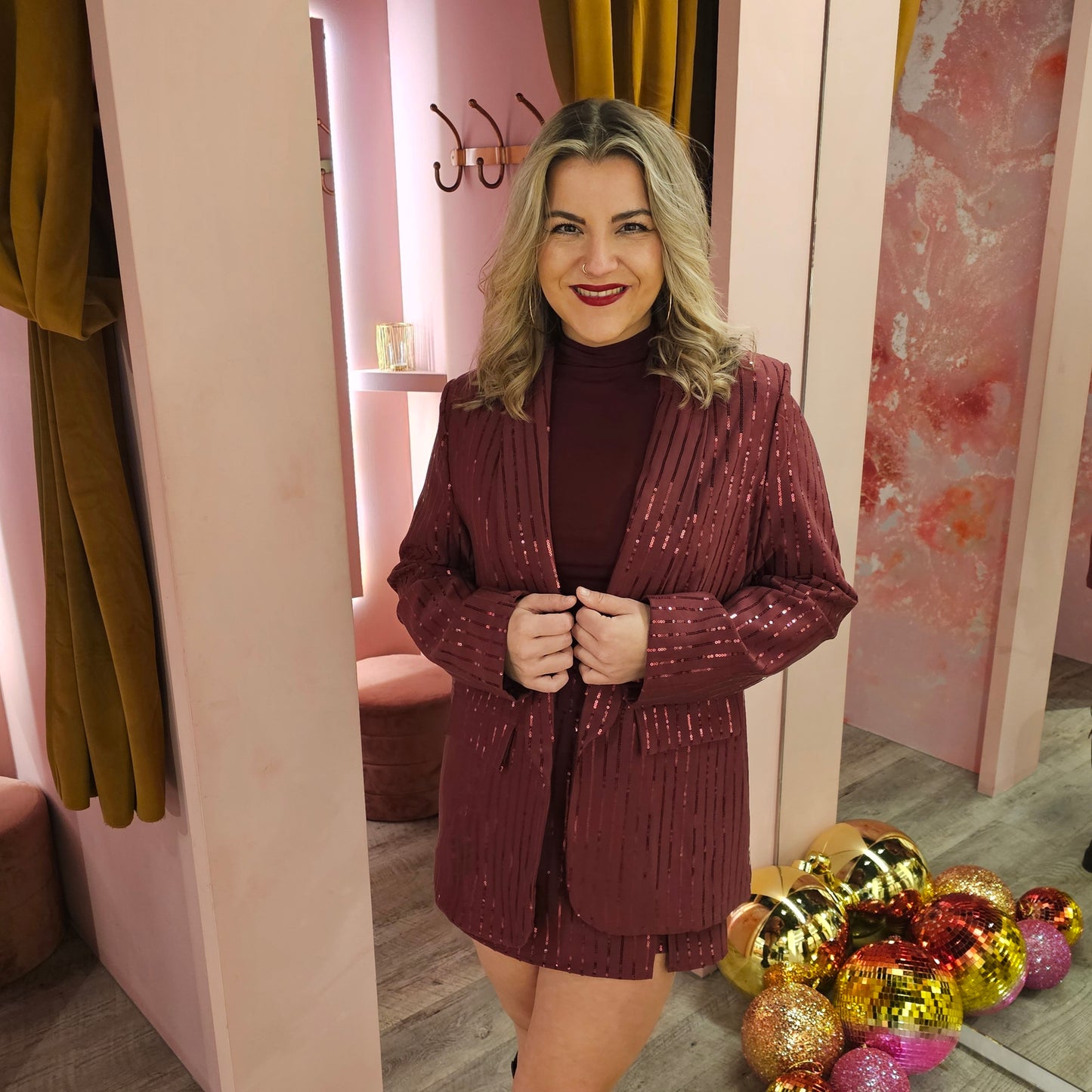 Pailetten blazer 87195 Bordeaux