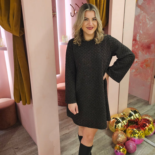 A dress glitter 40812-2 Zwart