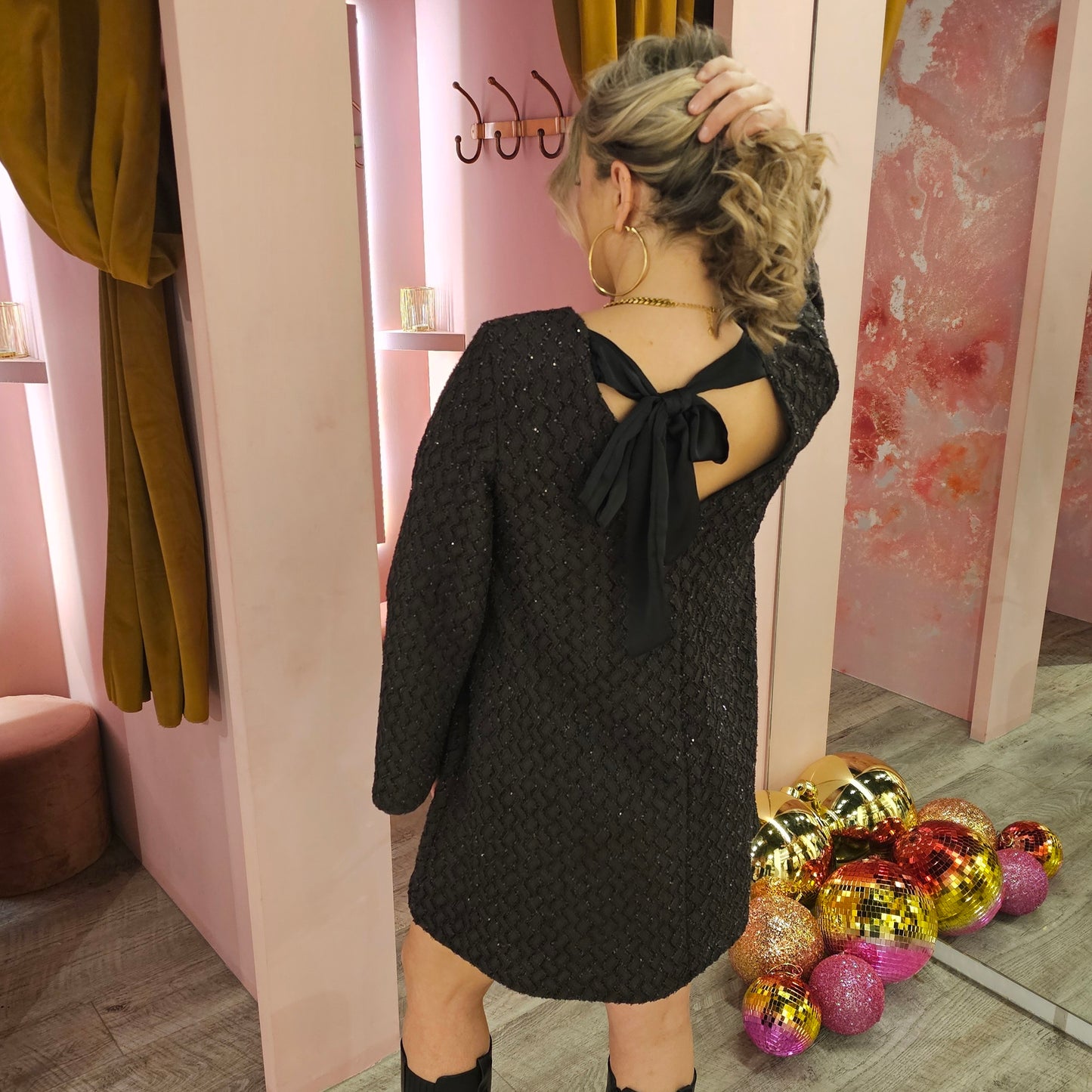 A dress glitter 40812-2 Zwart