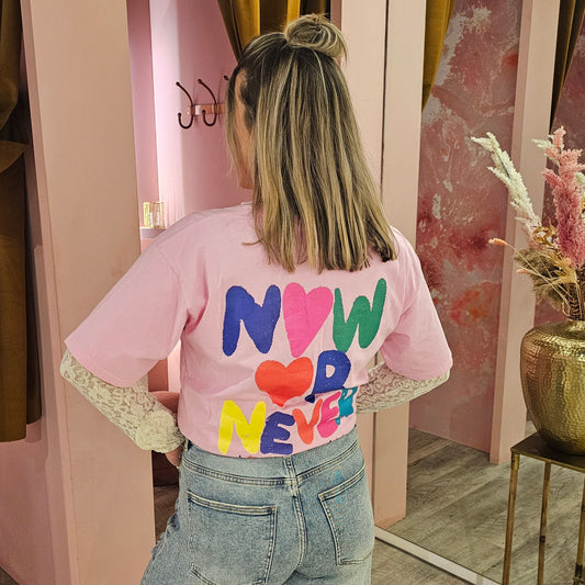 T-shirt opdruk 6030-421 Roze