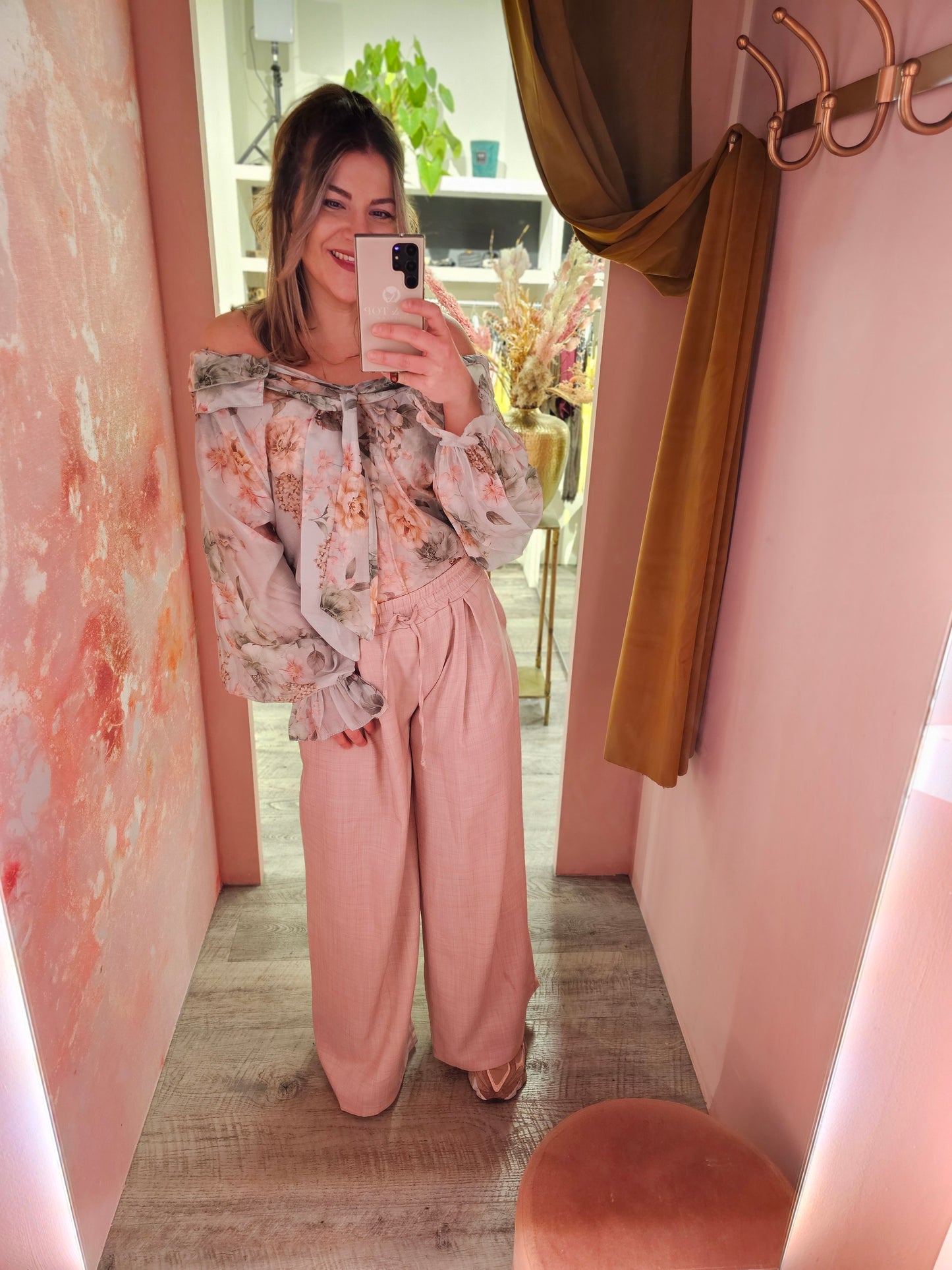 Pastel flowerblouse 6095 Groen