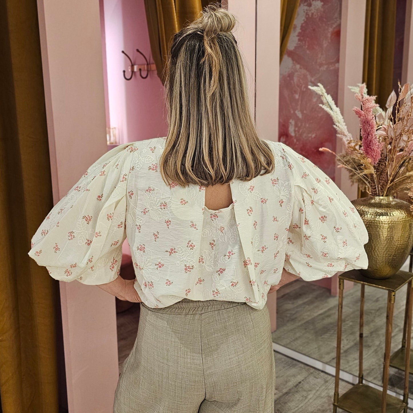 Flowertop pofmouw 6150 Roze