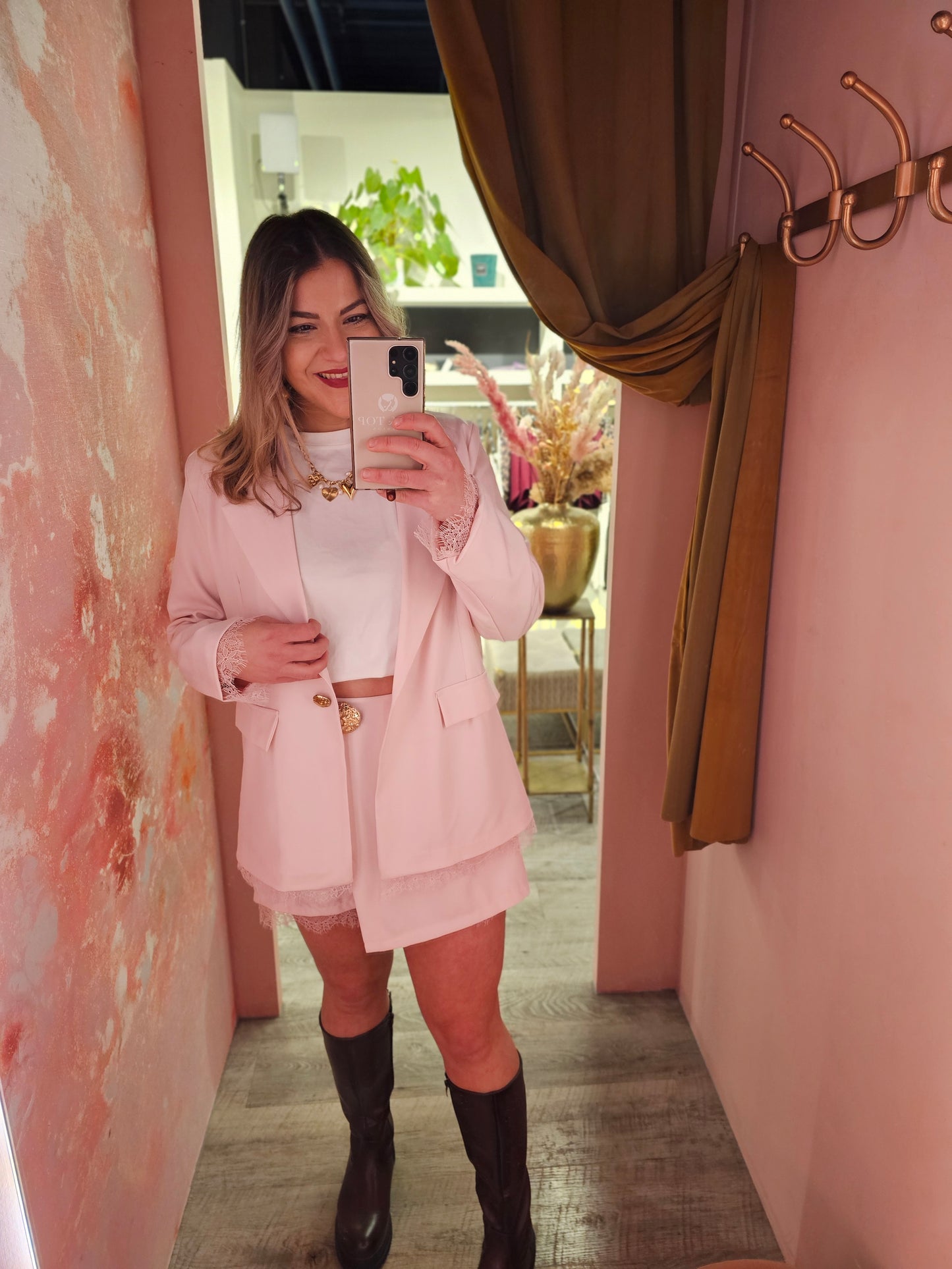 Blazer kant 31262 Roze