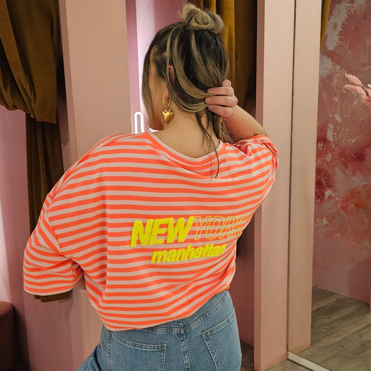 New York stripe shirt 01304 Oranje