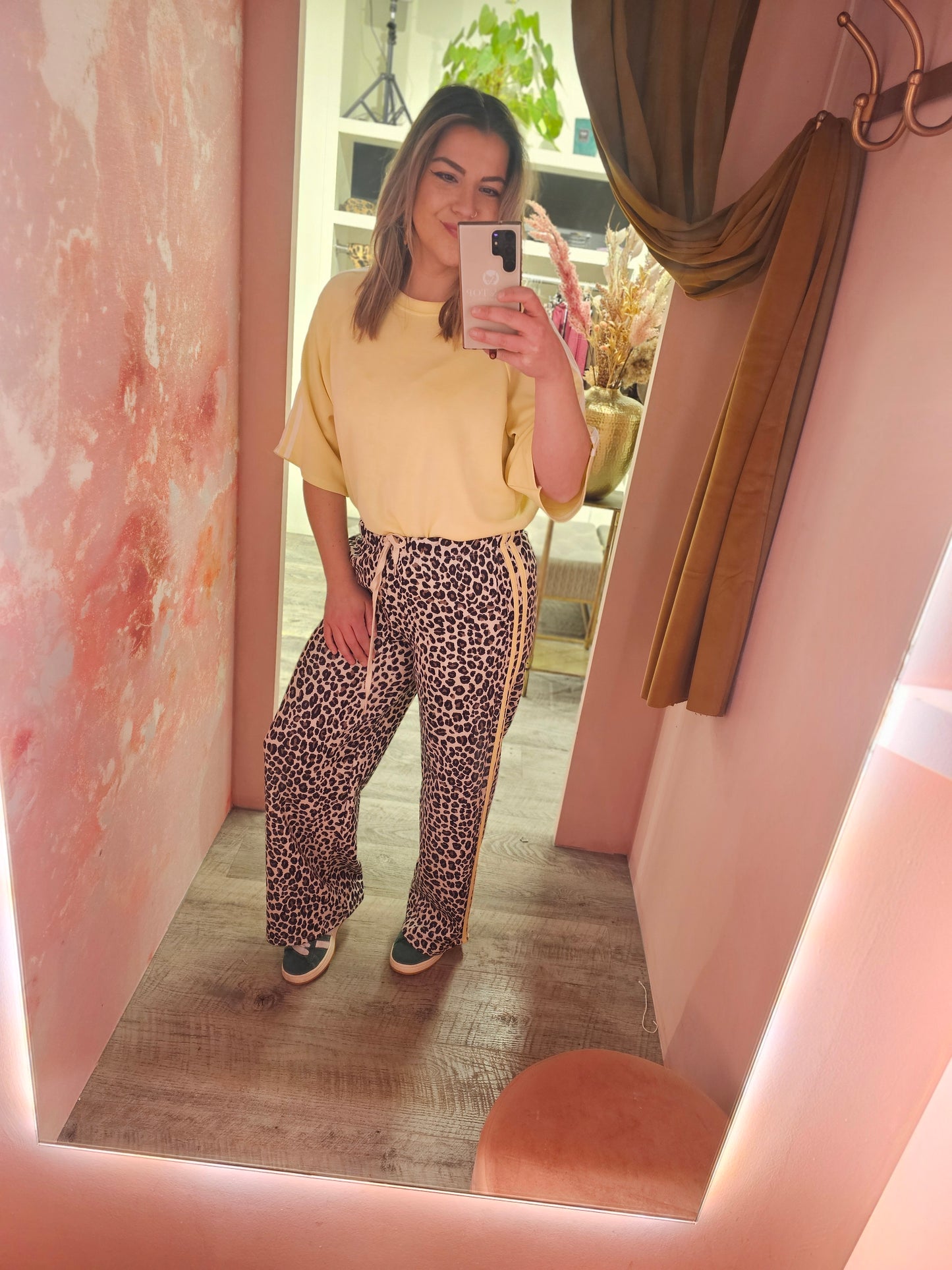 Leopard stripe pants 20026 Geel