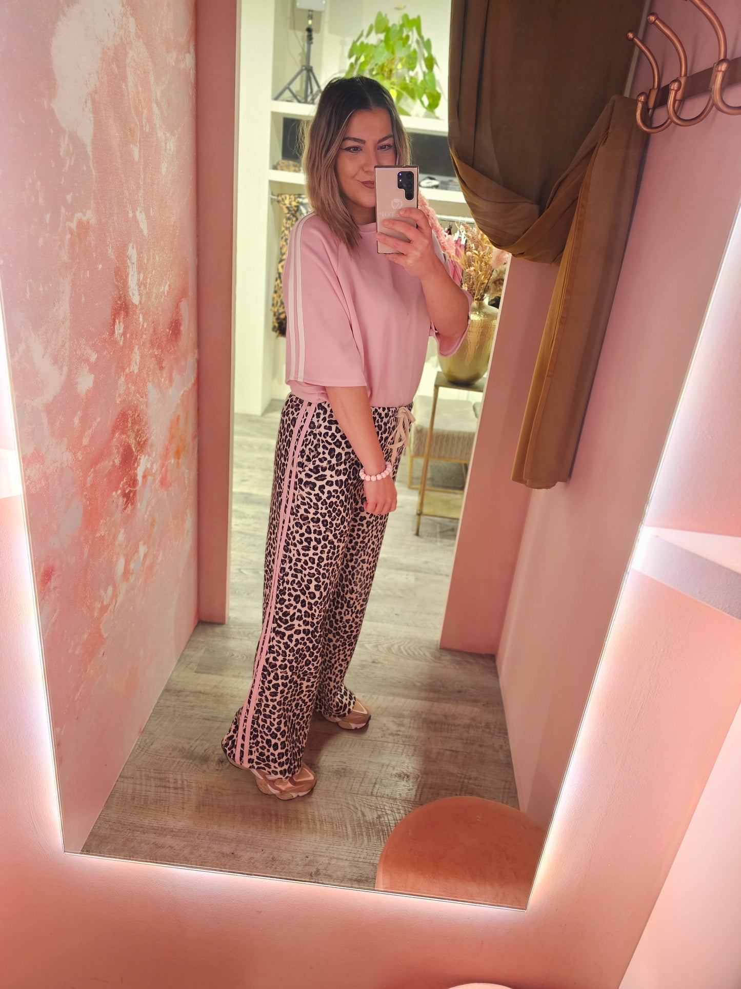 Leopard stripe pants 20026 Roze