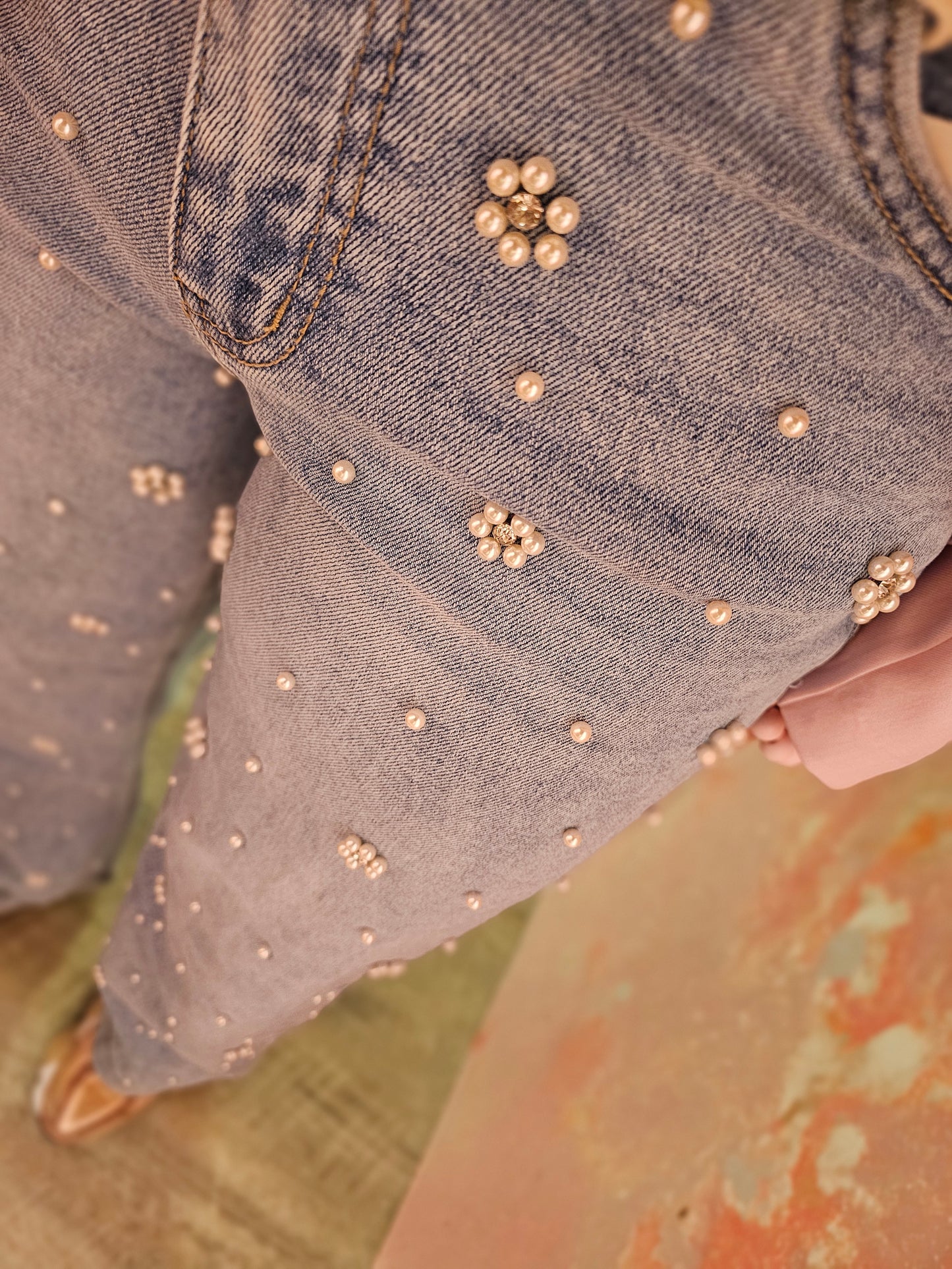 Jewelly jeans pearls 182 Blauw