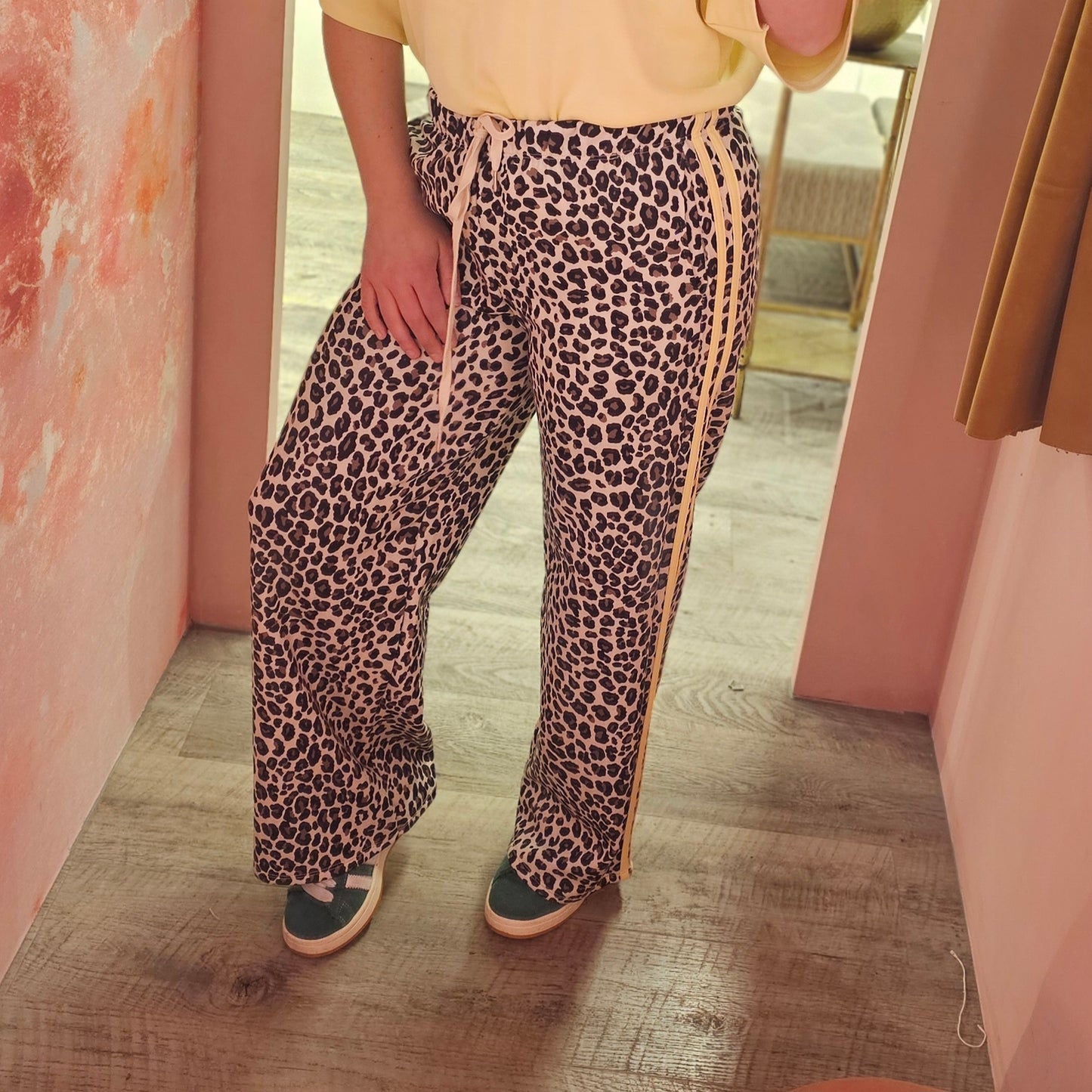Leopard stripe pants 20026 Geel