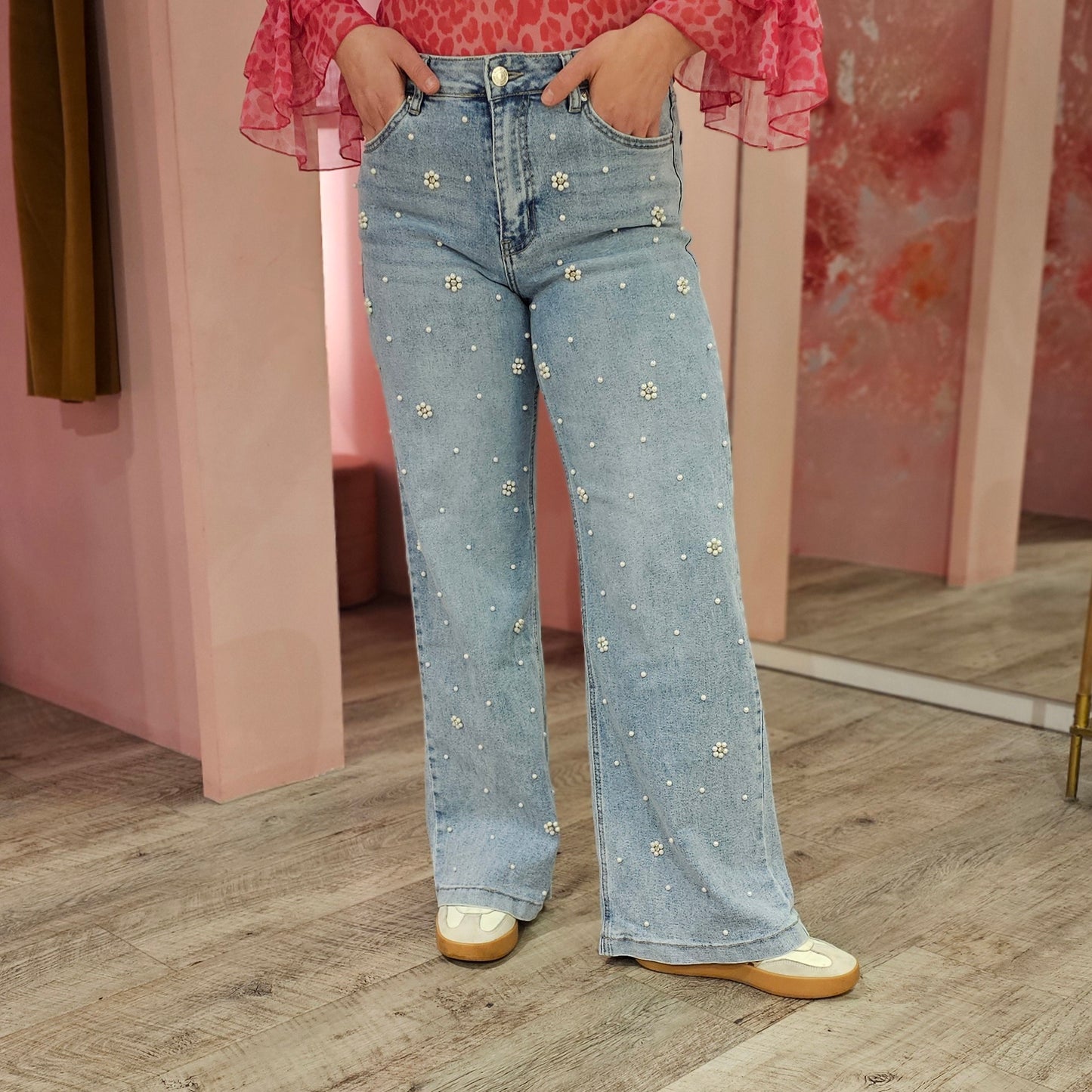 Jewelly jeans pearls 182 Blauw