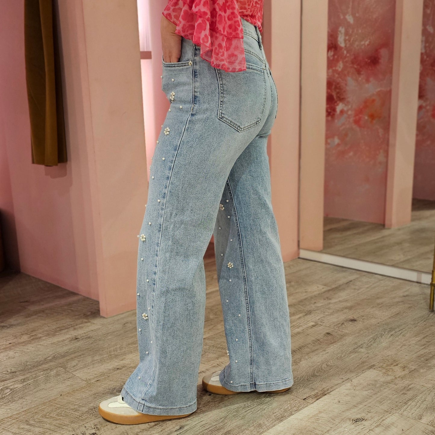 Jewelly jeans pearls 182 Blauw