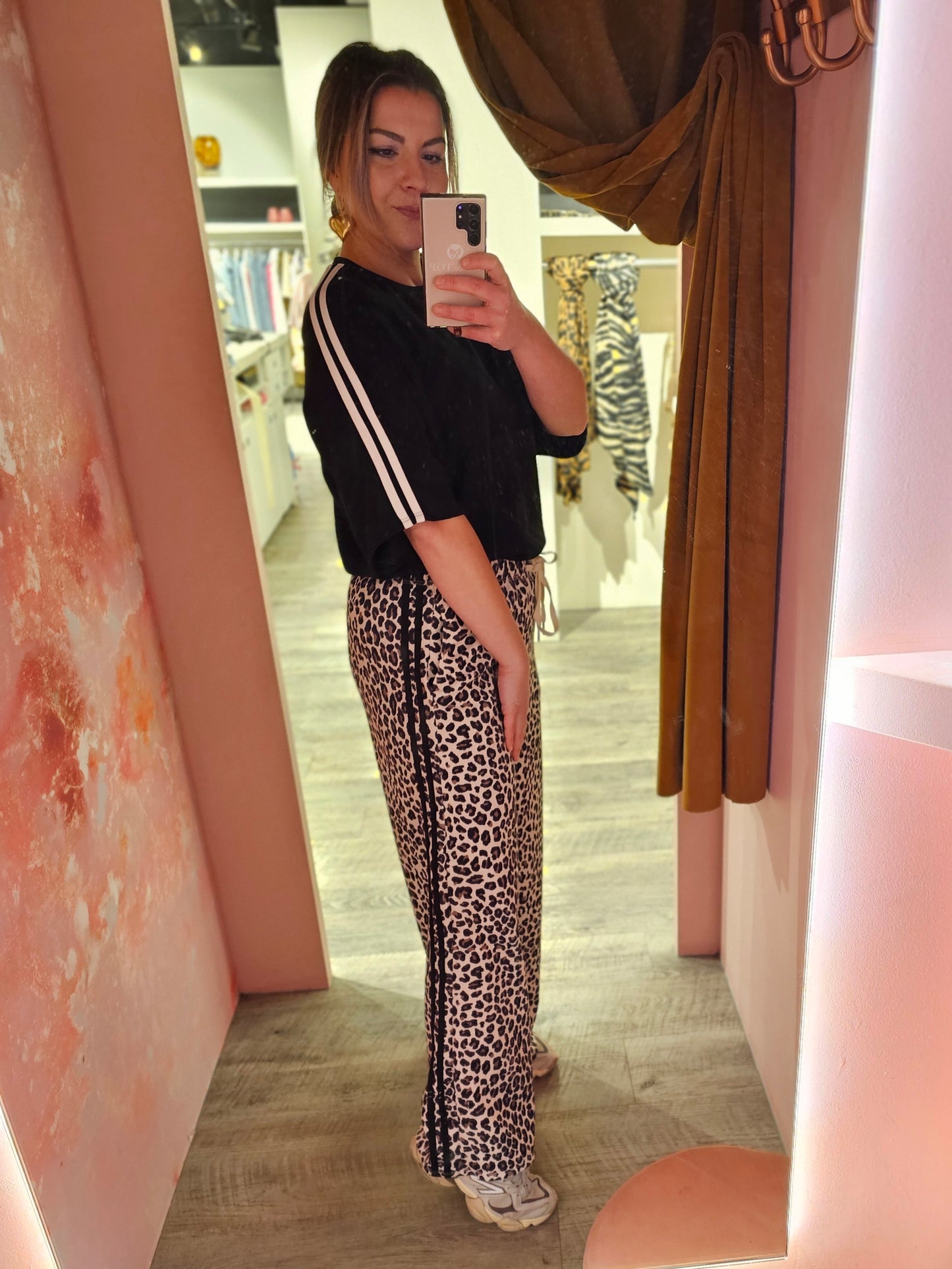 Leopard stripe pants 20026 Zwart