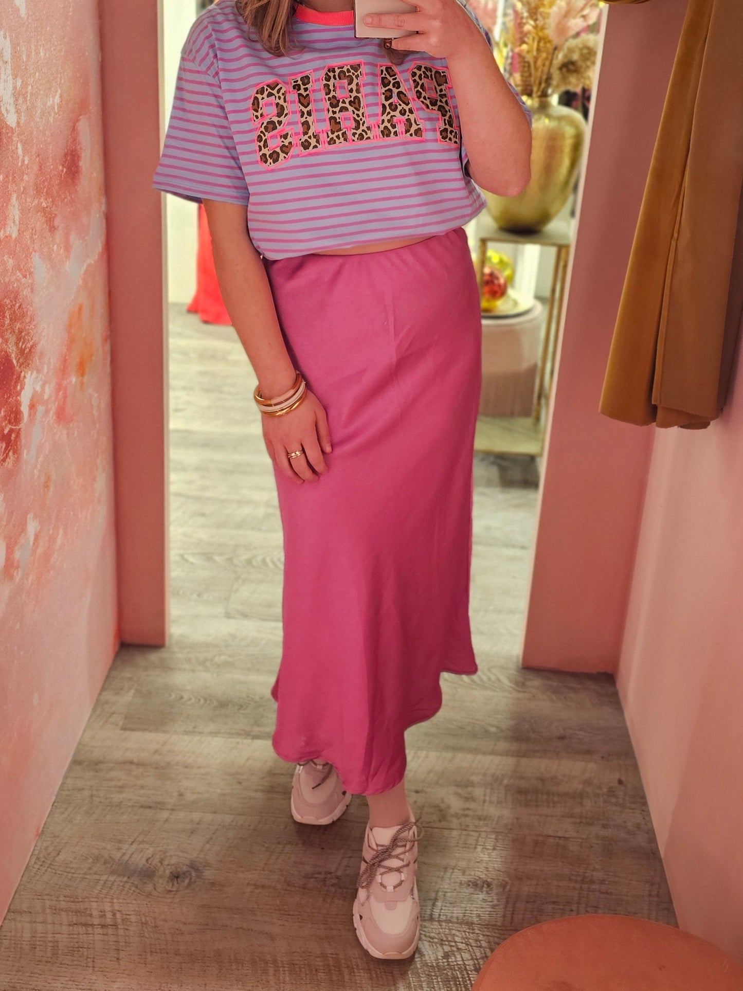 Rok shiny 9132 Roze