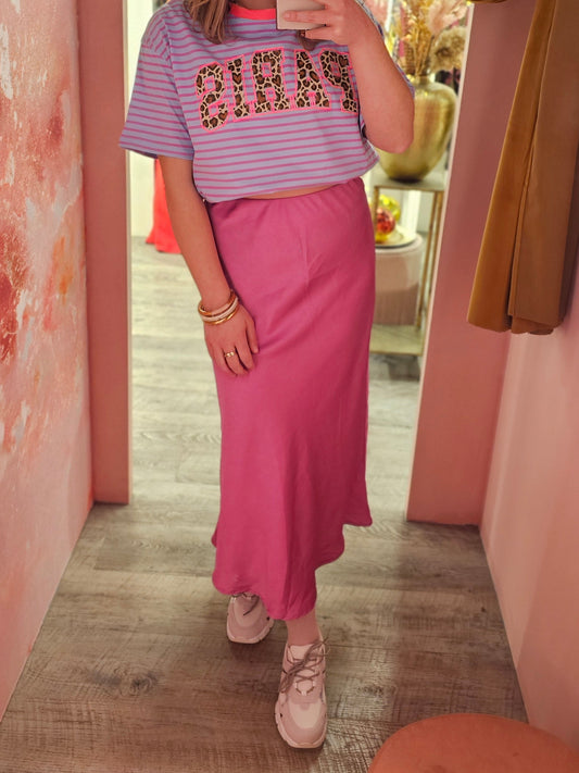Rok shiny 9132 Roze