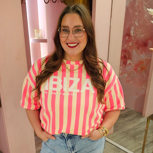 Shirt Ibiza stripes 20614 Roze