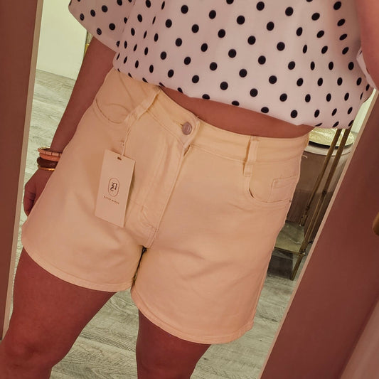 Denim short 16008 Geel