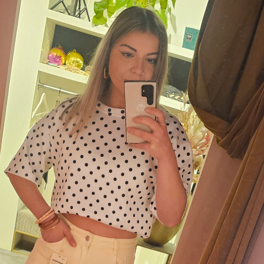 T-shirt polkadots 60208 wit