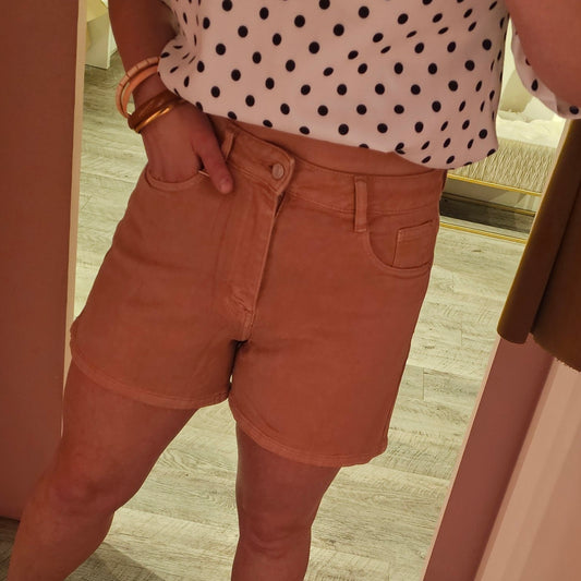 Denim short 16008 Terracotta