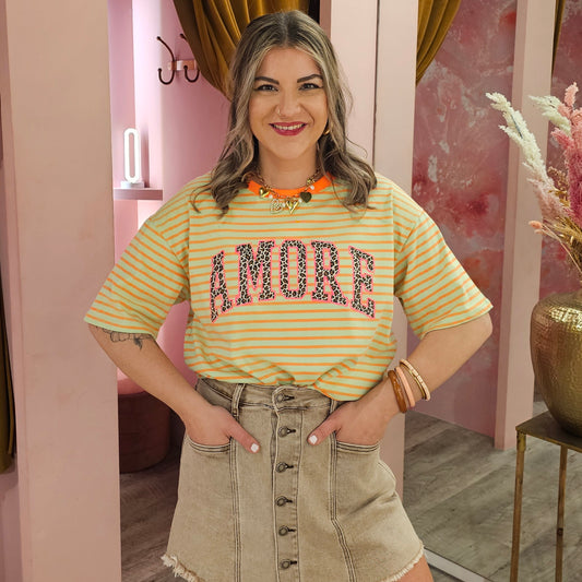 T-shirt stripes amour 00196-3 Groen