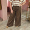 Wide leg pantalon elastiek 23955 Bruin