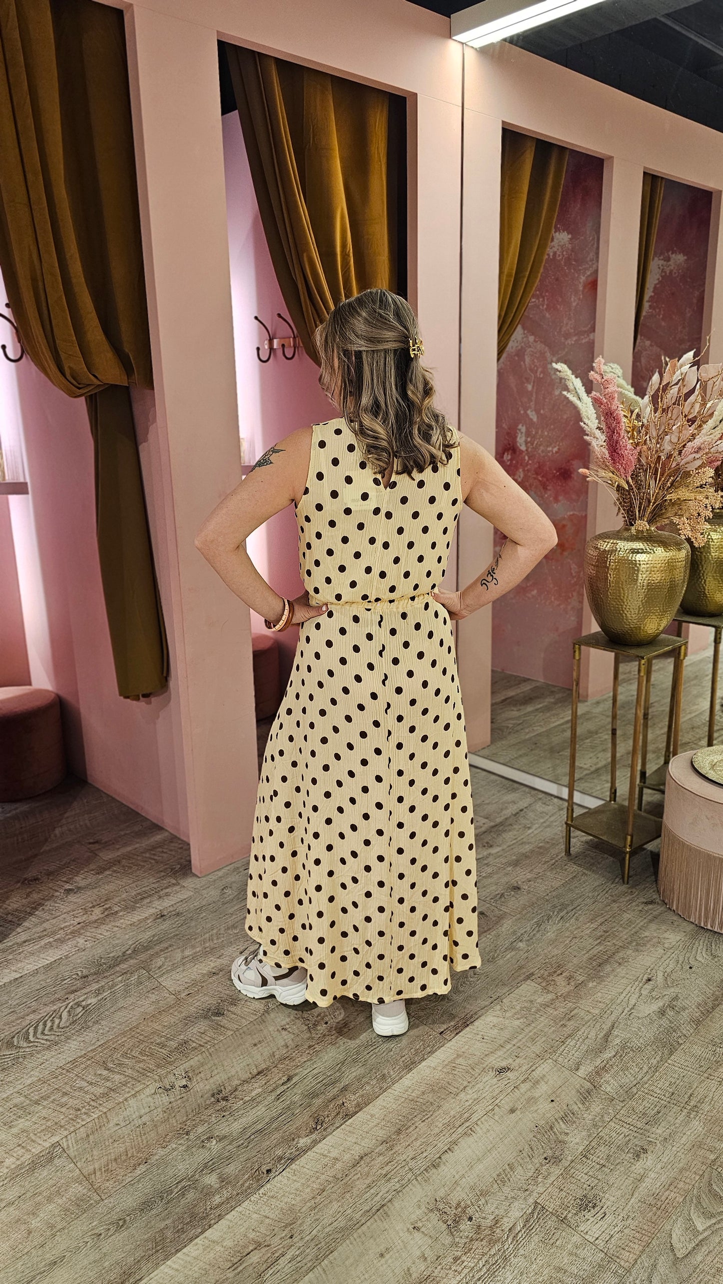 Rok polkadot lurex 11497 Geel