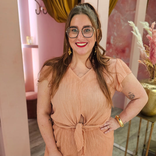 Knoopblouse 67834 Terracotta