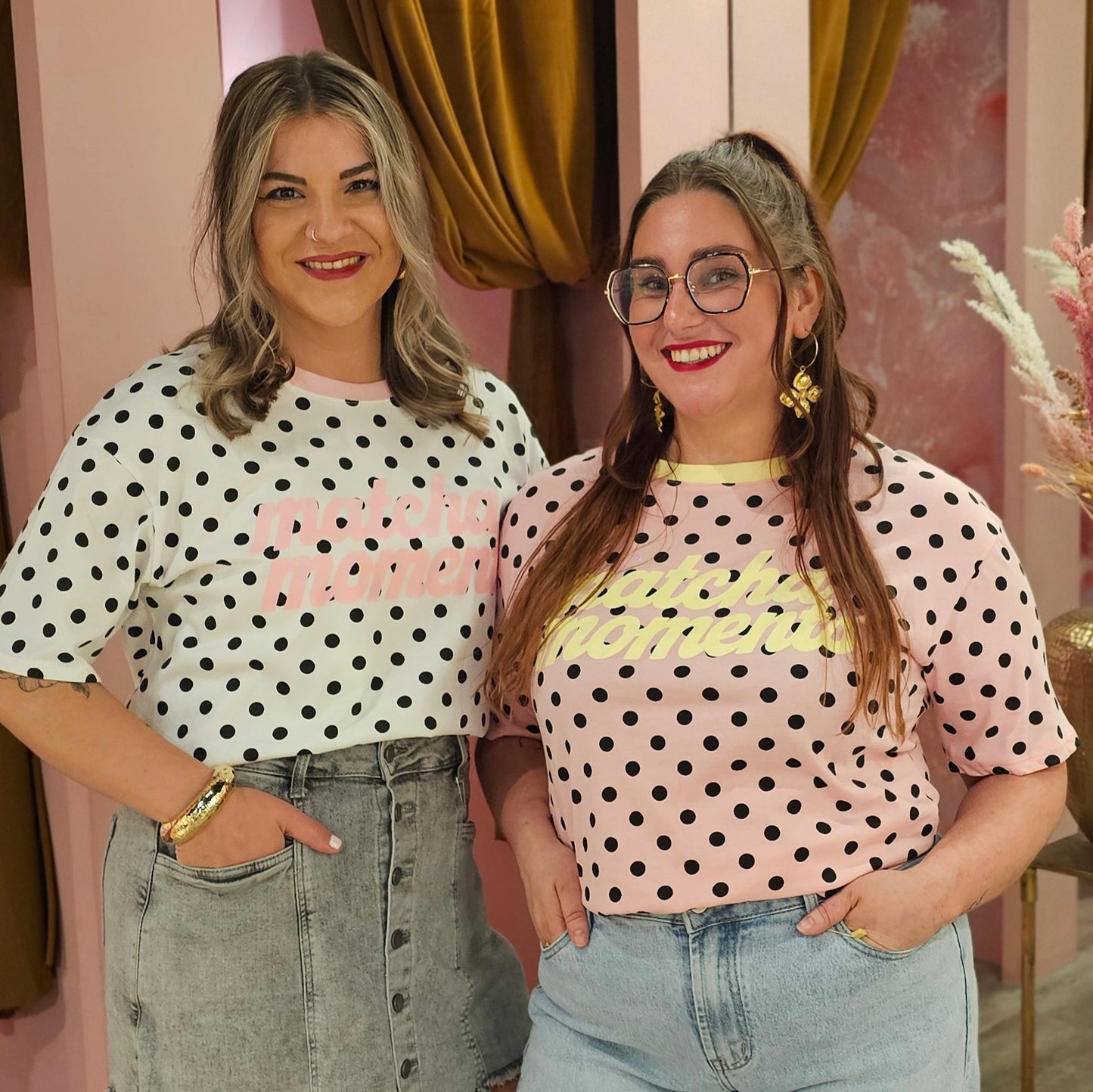 Shirt matcha dots 00196-2 Roze