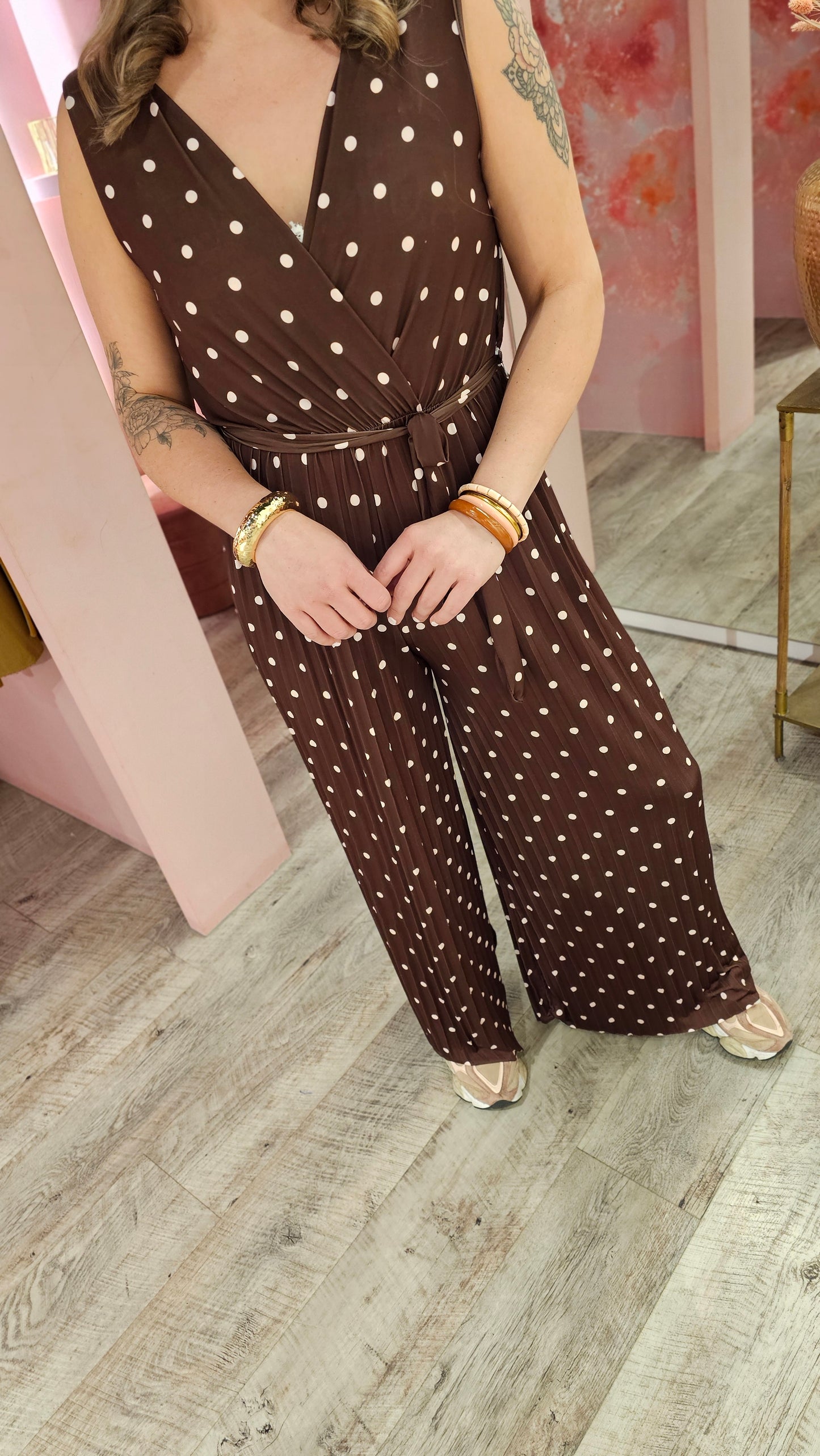 Polkadot jumpsuit travel 722 Bruin