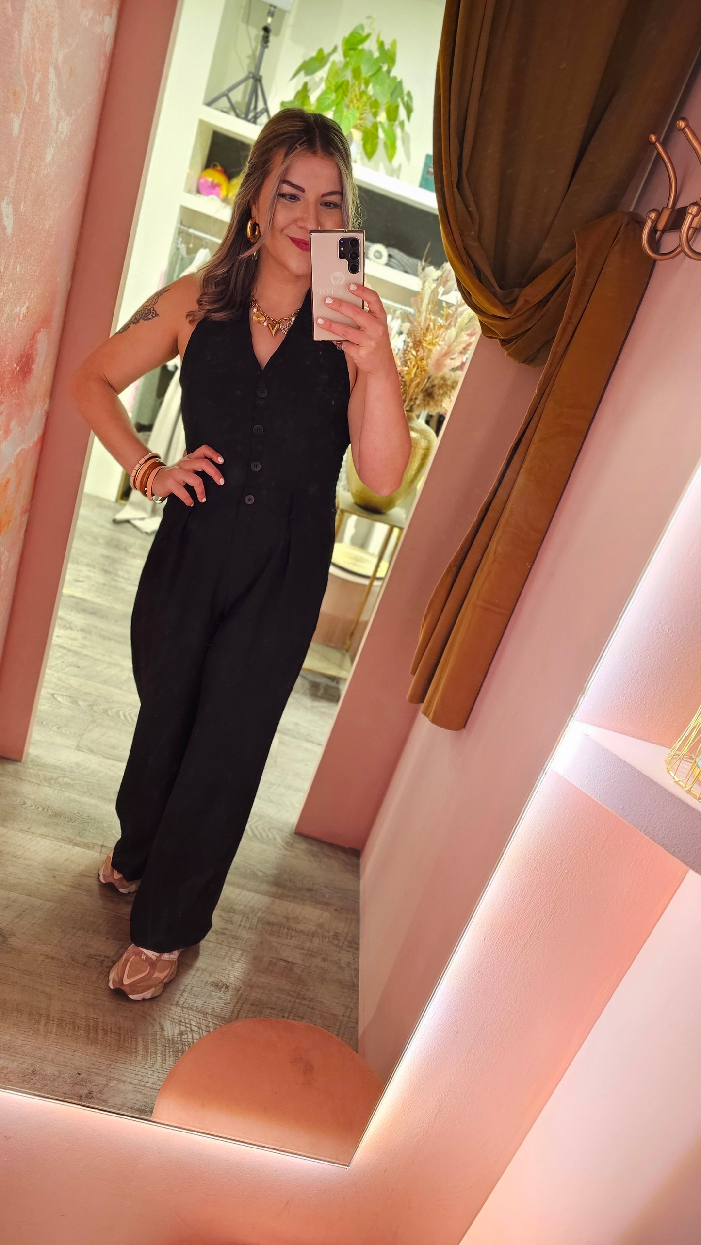 Halterjumpsuit 048 Zwart