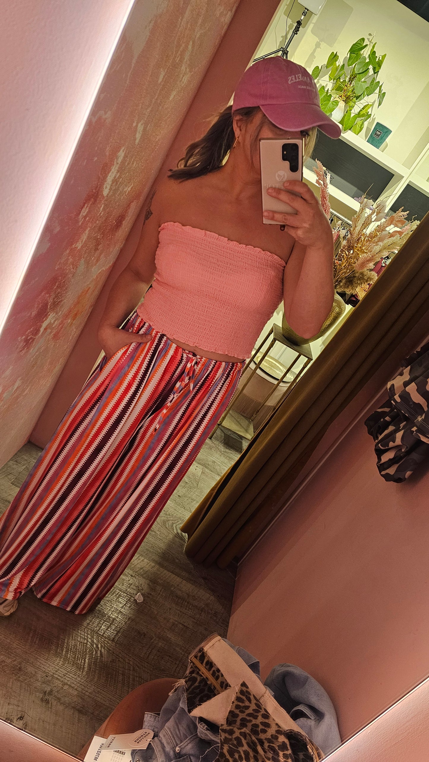 Travel broek stripes  940824 Roze
