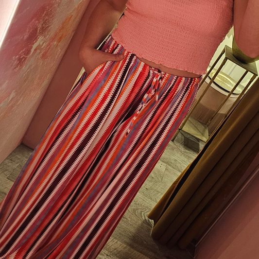 Travel broek stripes  940824 Roze
