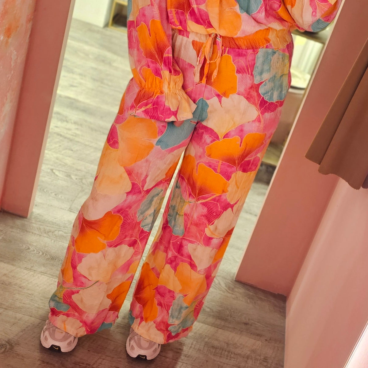 Tropical broek wijd  8886 Roze