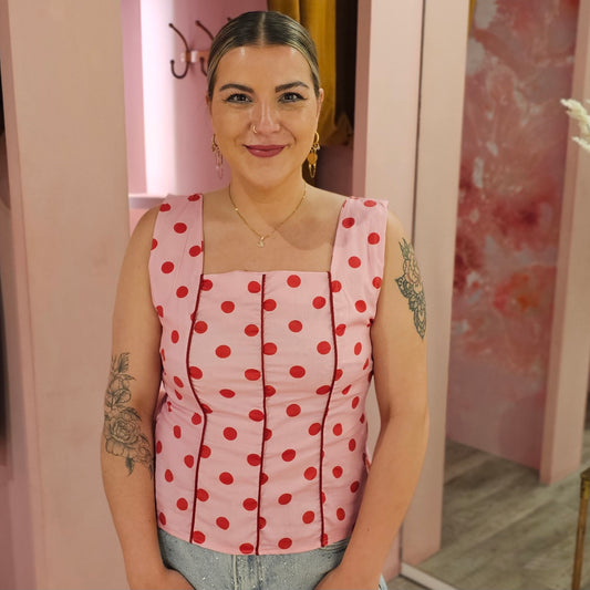 Top polkadots  12367 Roze