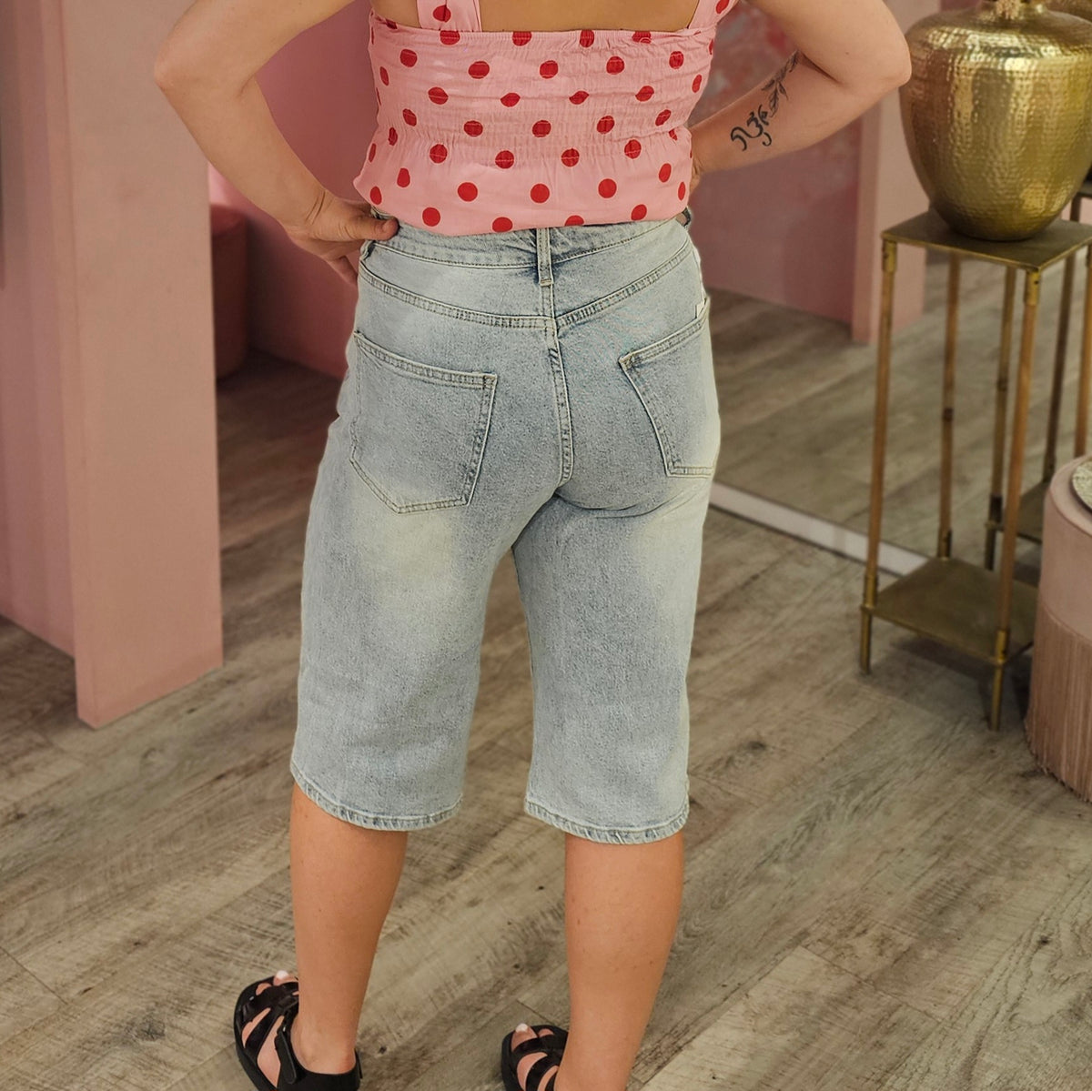 Culotte strass jeans 1092 Blauw