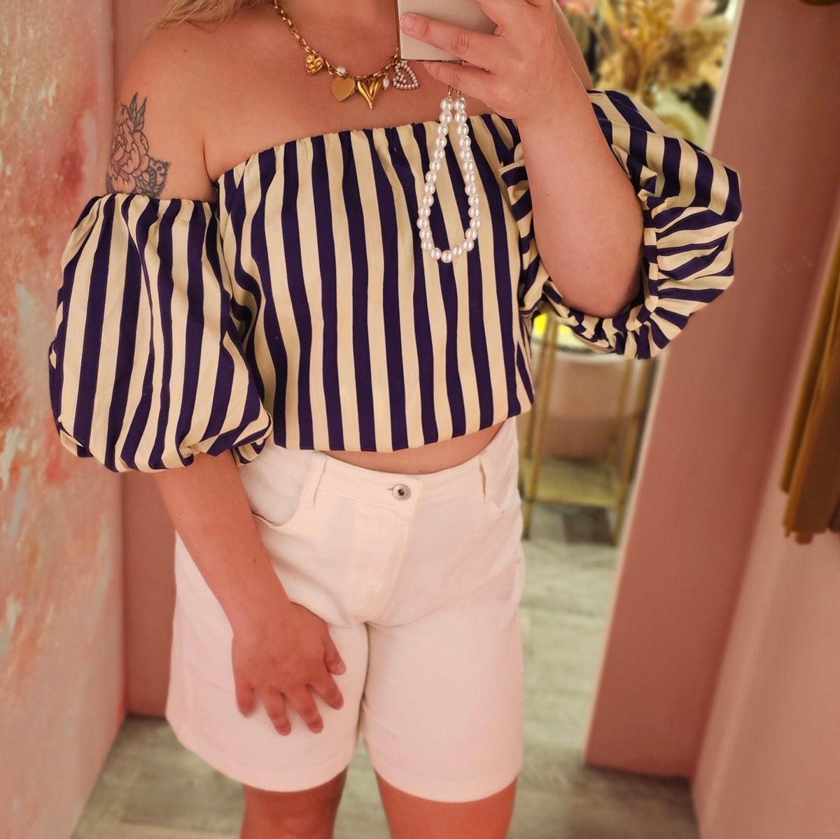 Denim jort 1875 Wit