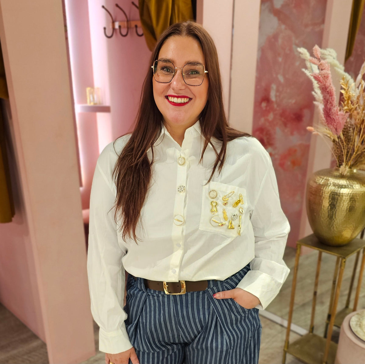 Blouse broches  2512 Wit