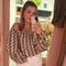 Mousseline off shoulder top 8424 Bruin