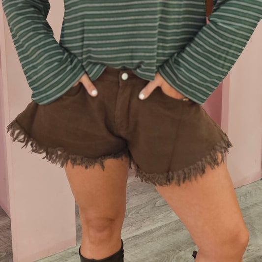 Shorts A-lijn denim 12521 Bruin