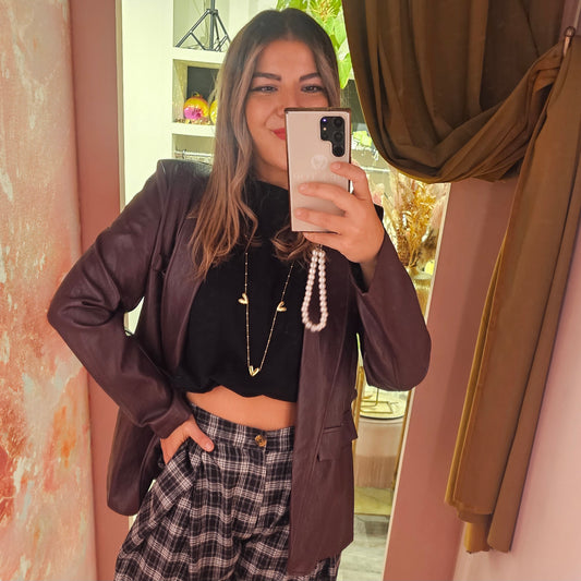 PU blazer 87099 Burgundy