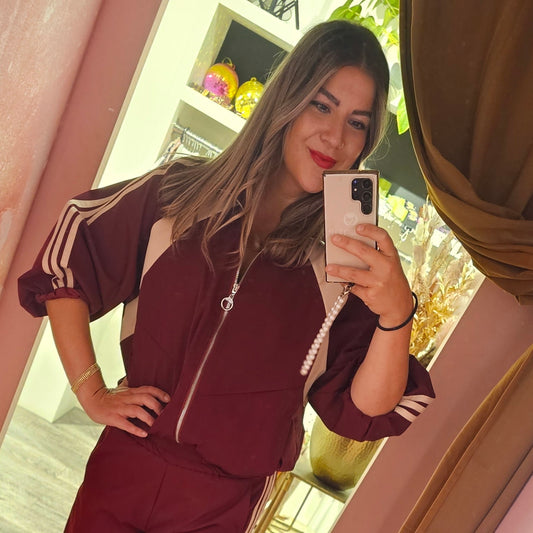 Bomber stripes set 21207 Bordeaux