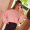 Trui cold shoulder 52088 Roze