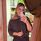 Trui cold shoulder stripes 52080 Taupe